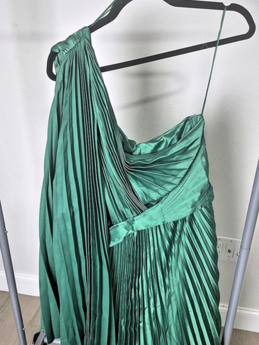 Fashion Nova Athena Pleated Maxi Dress Green 3X
